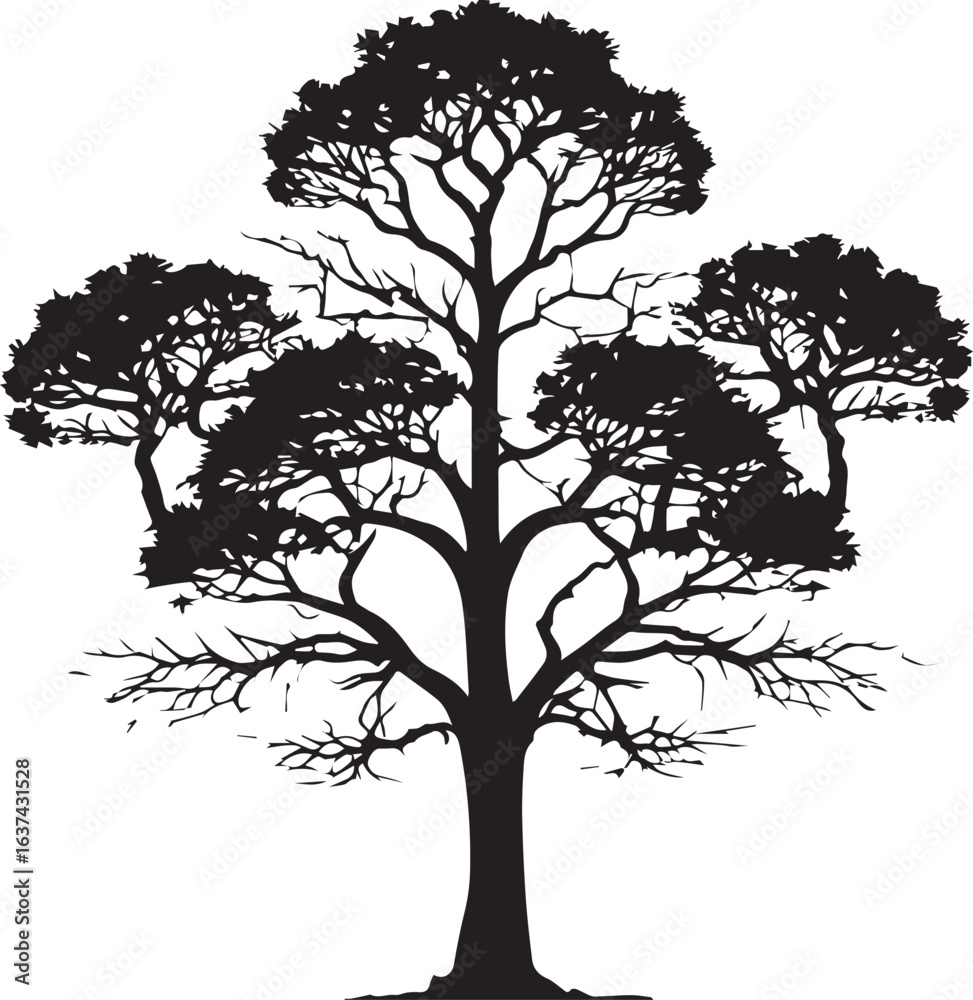 Obraz premium tree silhouette Vector | Minimalist & Trendy tree Silhouette Design | Unique & Stylish tree Artwork for Vector design