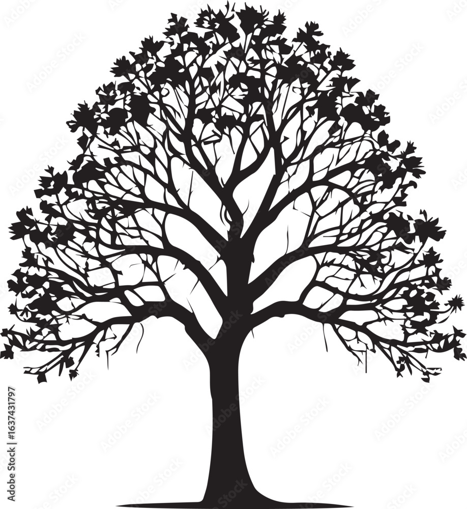 Obraz premium tree silhouette Vector | Minimalist & Trendy tree Silhouette Design | Unique & Stylish tree Artwork for Vector design
