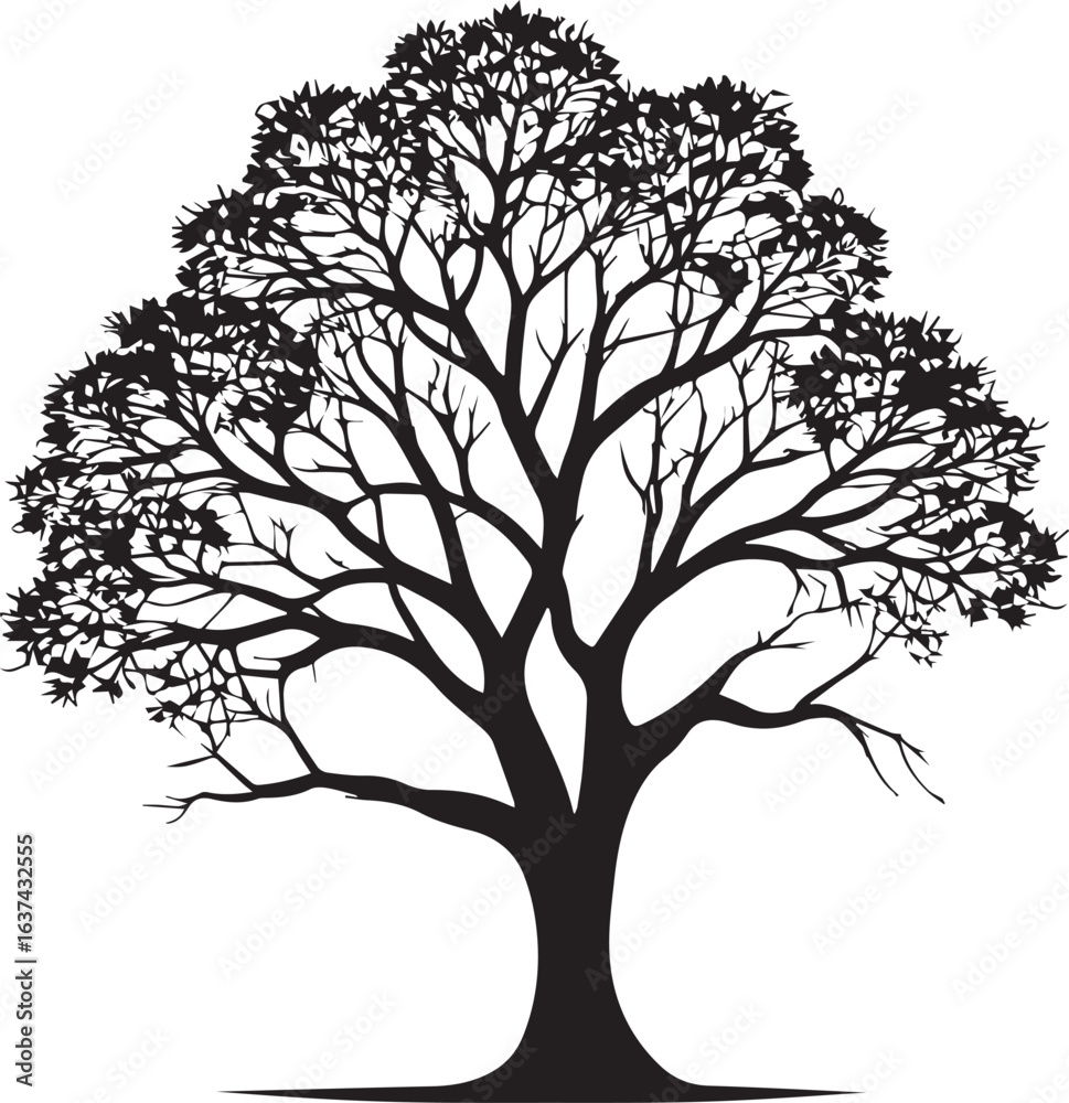 Obraz premium tree silhouette Vector | Minimalist & Trendy tree Silhouette Design | Unique & Stylish tree Artwork for Vector design