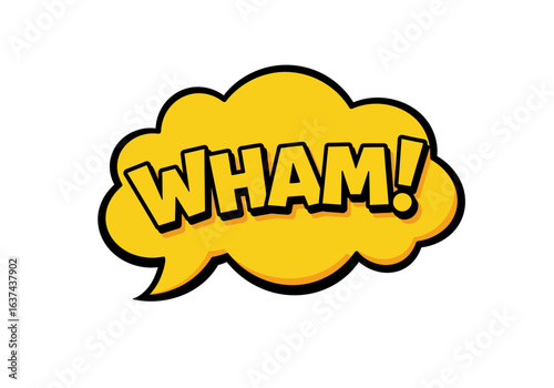 Yellow Comic Speech Bubble with "WHAM!" Text