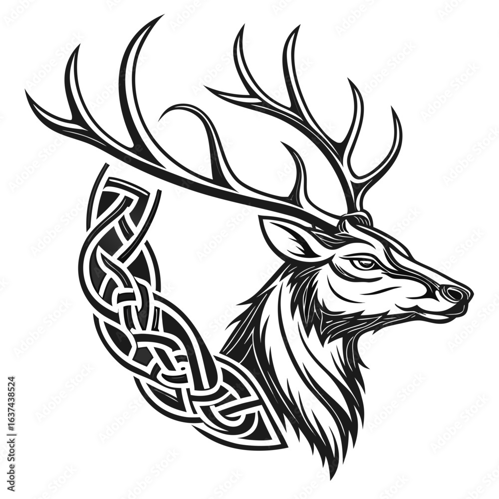 Obraz premium Deer head vector illustration.