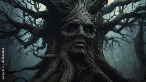 Ancient Tree Spirit: Whispers of the Forest Guardian in Dark Tones