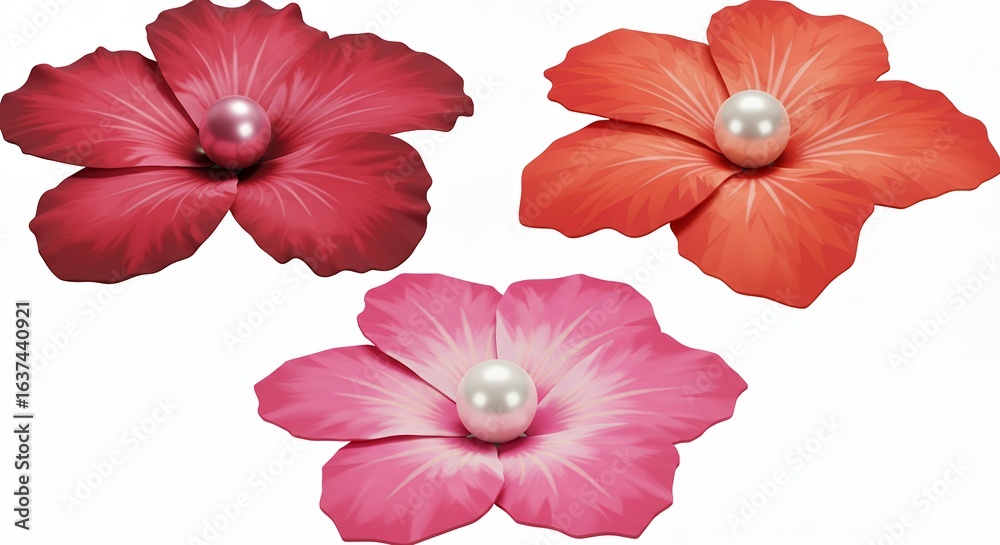 custom made wallpaper toronto digitalThree colorful hibiscus flower decorations