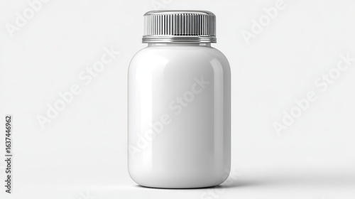 Sleek White Plastic Jar with Screw Cap for Pharmaceutical Packaging