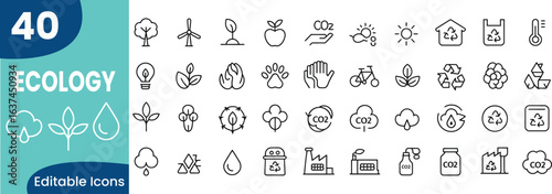 Collection of Ecological and Environmental Icons  Concepts 