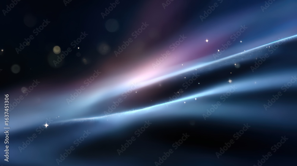 Obraz premium Abstract background of a blurred cosmic landscape with subtle glowing quantum patterns, universe and technology. Vast, mysterious.