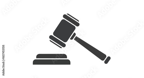 Vector illustration of gavel and sounding block isolated on white background