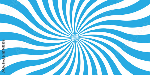 sunburst pattern blue and white background design. Vintage sunrays illustration swirl line. sun beam vector banner design pop art comic burst gradient concept pattern.	