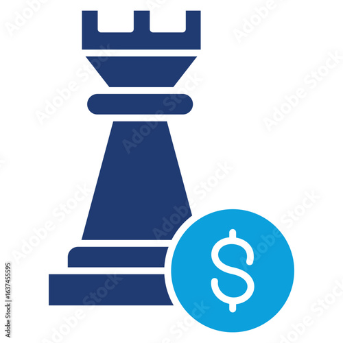 Financial Strategy Flat Blue Icon