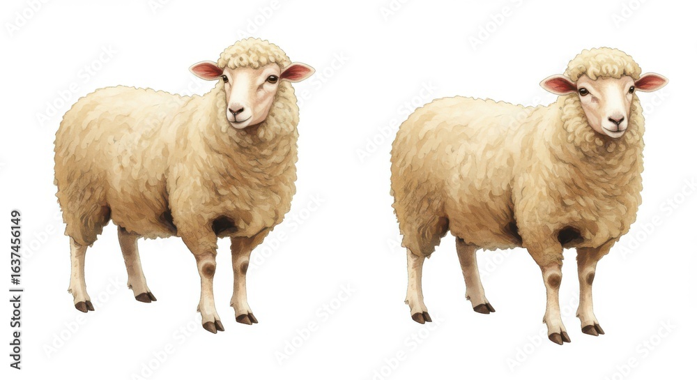 Fototapeta premium sheep and lambs