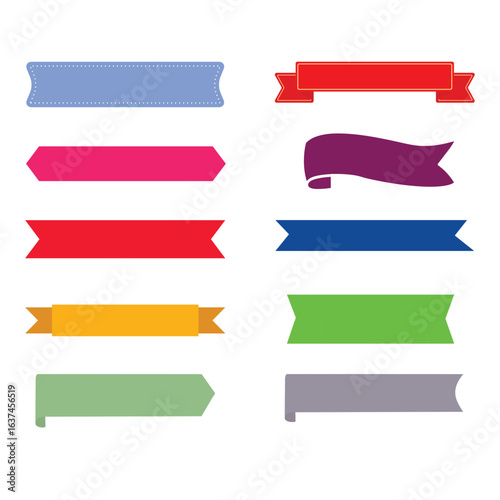Collection of Colorful Ribbon Banners for Various Purposes