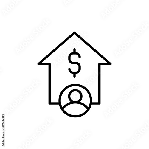 Personal saving outline icons, minimalist vector illustration ,simple transparent graphic element .Isolated on white background