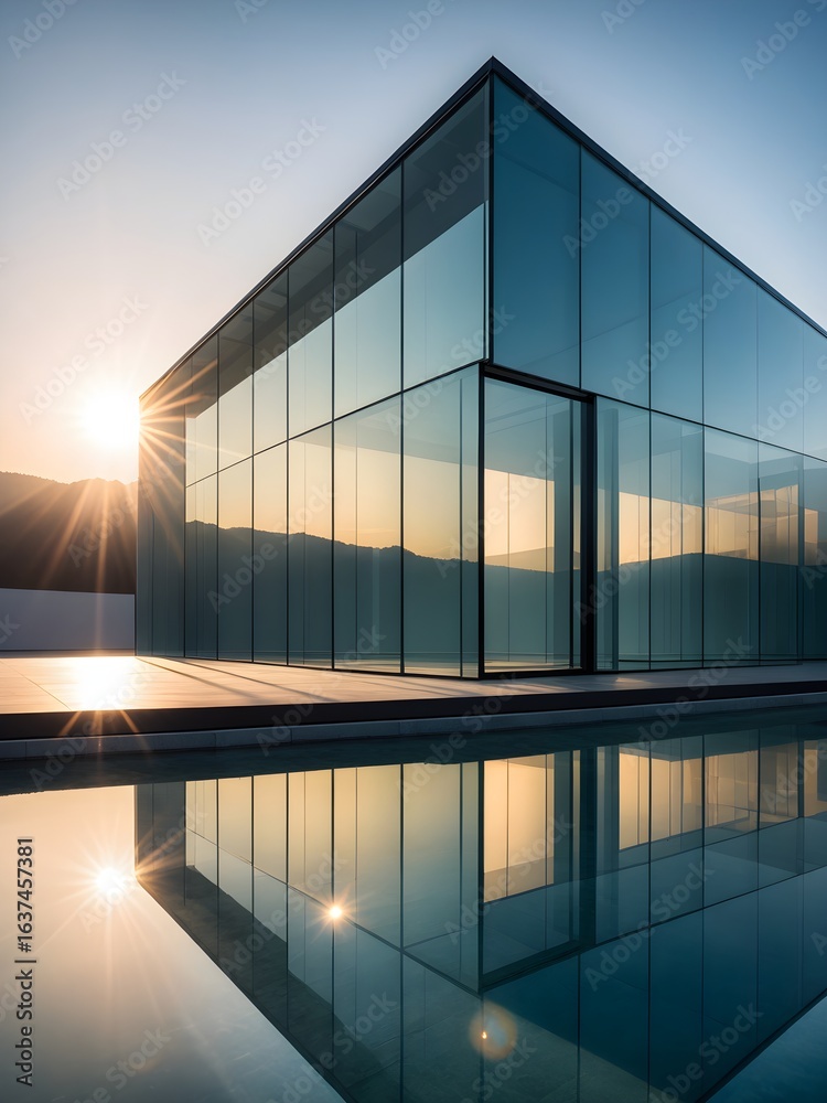 Fototapeta premium Sunlit Glass Structure