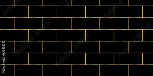 Abstract bathroom wall and floor brick wall texture background. black brick vector illustration texture of the wall with masonry Bricks laid in rows background.	
