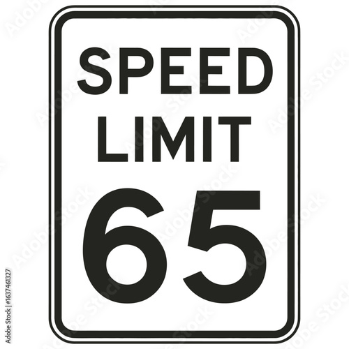 Speed limit 65 road sign