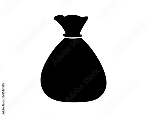 Black silhouette of a tied sack, likely containing money or goods
