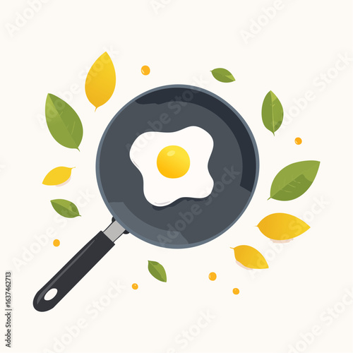 Simple breakfast frying pan icon for cooking and kitchen use