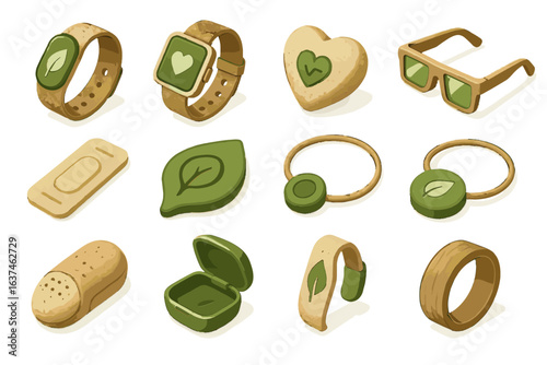 Charger disposable hearing vector strap icon necklace tracker tech biodegradable biopolymer icons