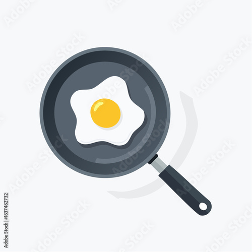 Simple breakfast frying pan icon for cooking and kitchen use