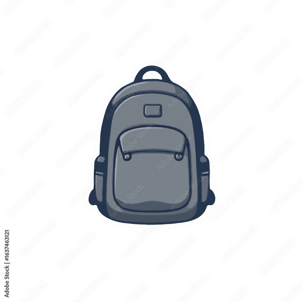 Fototapeta premium SImple Backpack - Contoured Black & Gray Backpack Design