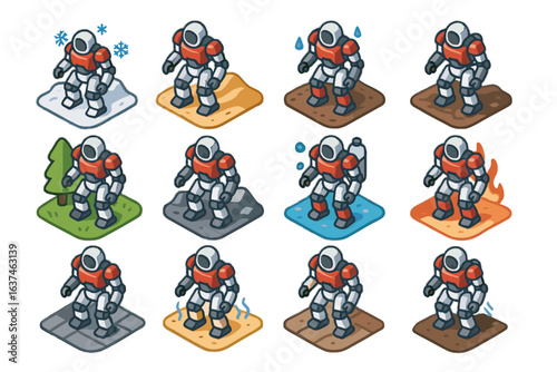 Icon sand boosters movement dune navigation terrain system vector capability robotic forest