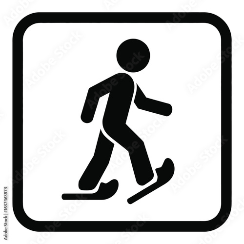 Person walking with snowshoes symbol