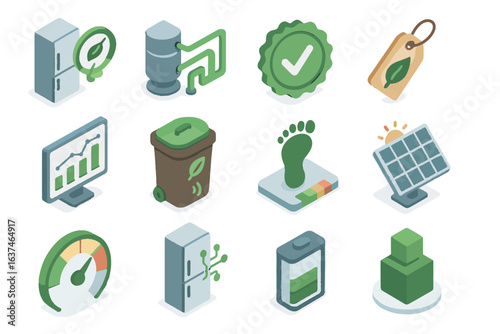Overview clean smart packaging vector fridge icon tag waste badge reduction sustainable