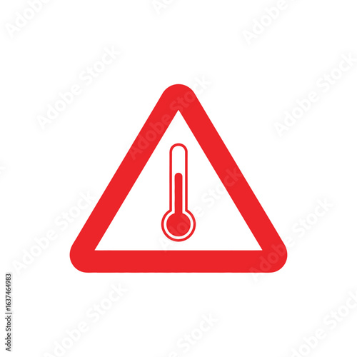 Warning sign for high temperature or heat hazard