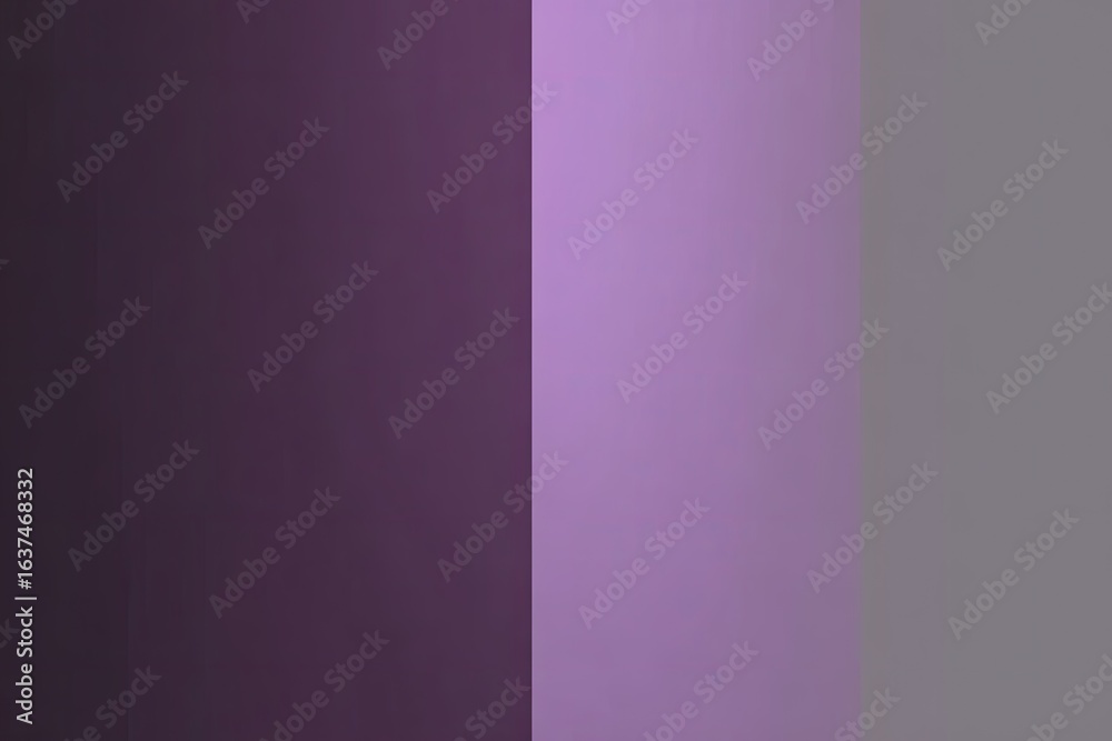 Fototapeta premium Three vertical colored panels, a deep purple, a light purple, and a light gray