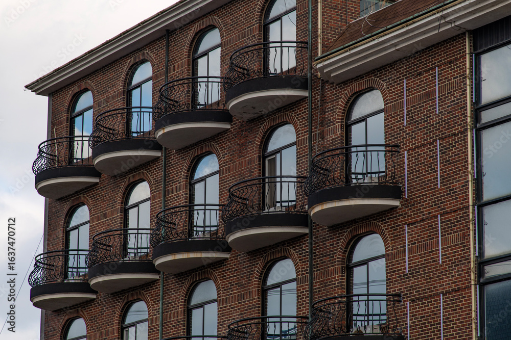 Fototapeta premium view of the hotel building