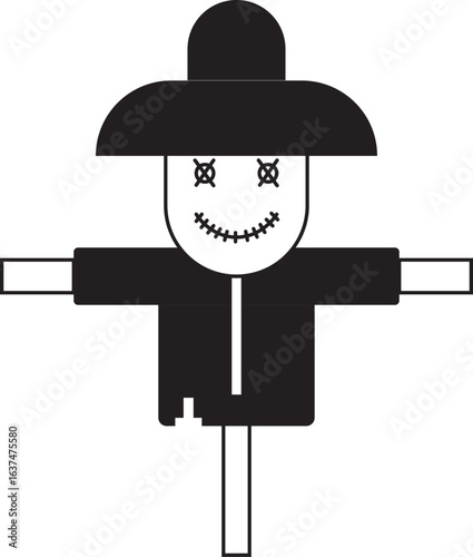 Vector illustration of a straw puppet