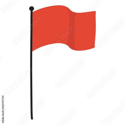 Free Download Hand drawn red flag cartoon illustration  - GFXLoad