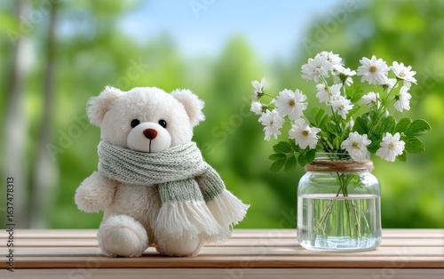 Teddy bear with flowers (2)