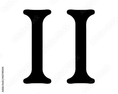 Two Roman Numerals 'II' in Black Against a White Background