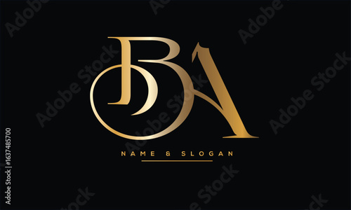 BA, AB, B, A Abstract Letters Logo Monogram