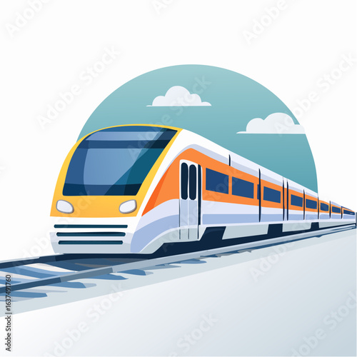 Train icon for railway transport and travel guides