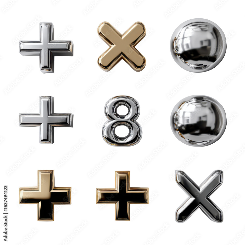 Obraz premium Decorative Graphic Elements Featuring Plus and Cross Symbols