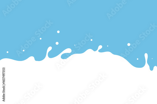 Fresh milk splash isolated on blue background.
