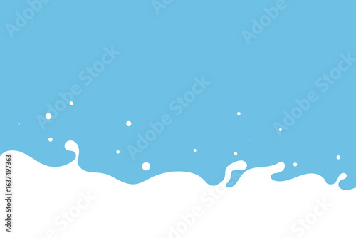 Fresh milk splash isolated on blue background.
