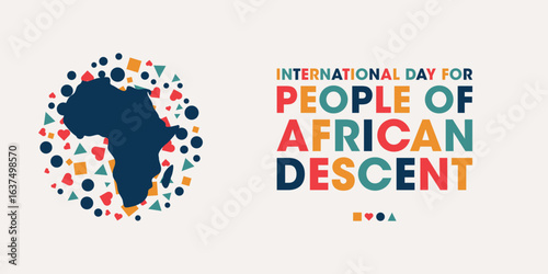 International Day for People of African Descent, Colorful Poster, Banner Design Template.