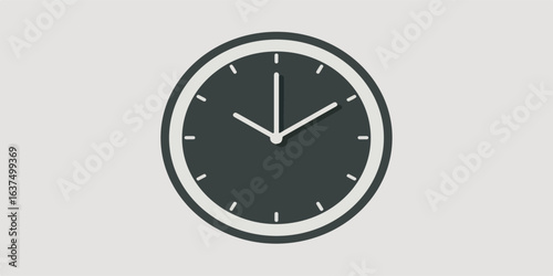 Minimalist Round Clock Vector with Clean Lines and Gradient