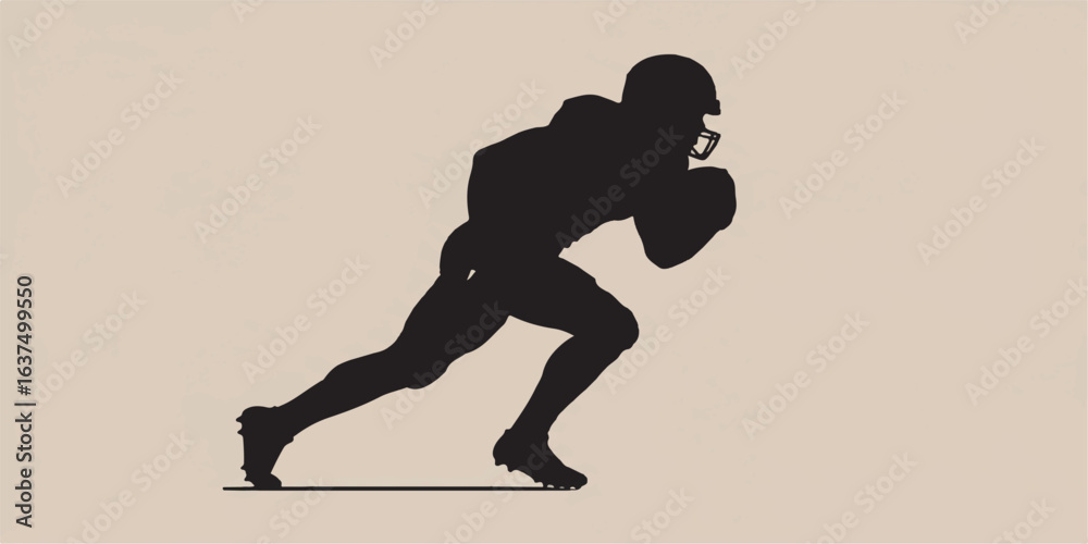 Fototapeta premium High-quality vector illustration of a football player silhouette in an action pose