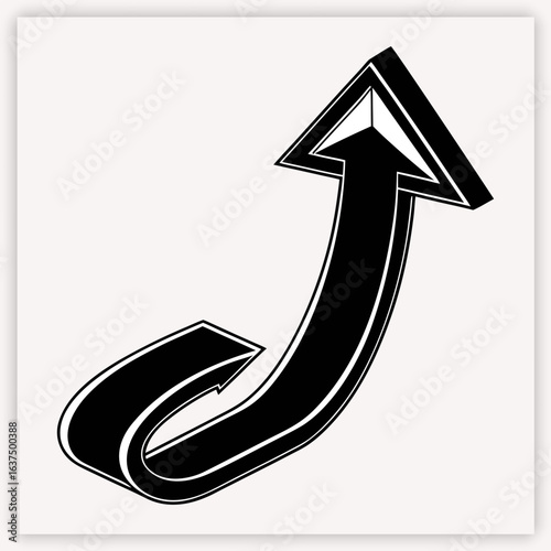 Long curved hand drawn arrow vector