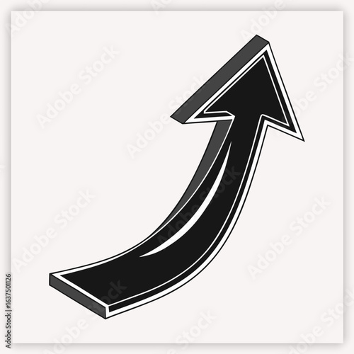 Long curved hand drawn arrow vector