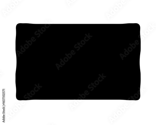 Black solid rectangular shape with slightly rounded corners on a white background