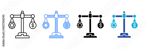 Business Stability  Icon Set Multiple Style Collection