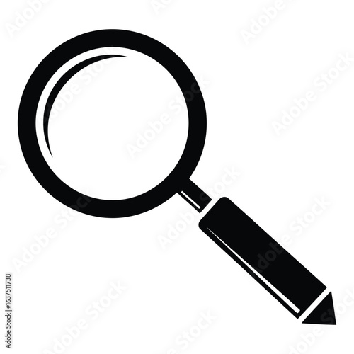 Art of magnifying glass isolated on white background, a symbol of search, investigation, and discovery, perfect for projects needing a touch of scrutiny