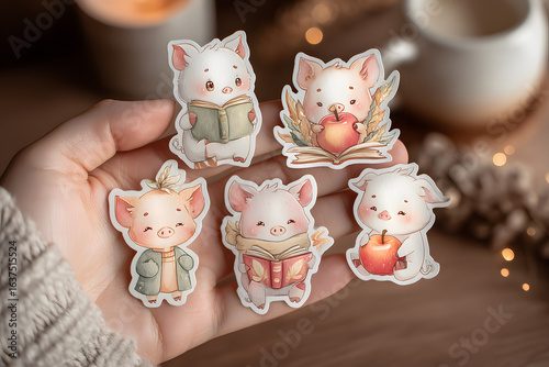 Cute Pig Stickers Collection Inspired by Cozy and Warm Themes