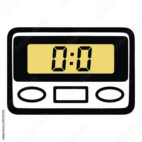 Art of isolated on white background, a digital kitchen timer, a reliable tool for precise cooking and baking, ensuring perfect results every time
