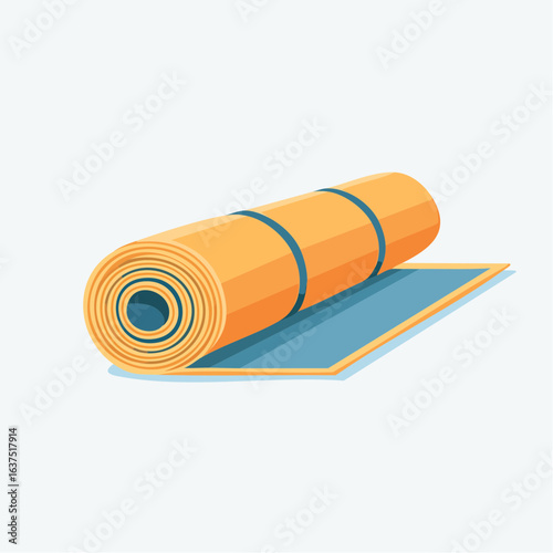 Yoga mat icon for classes, studios, and wellness branding